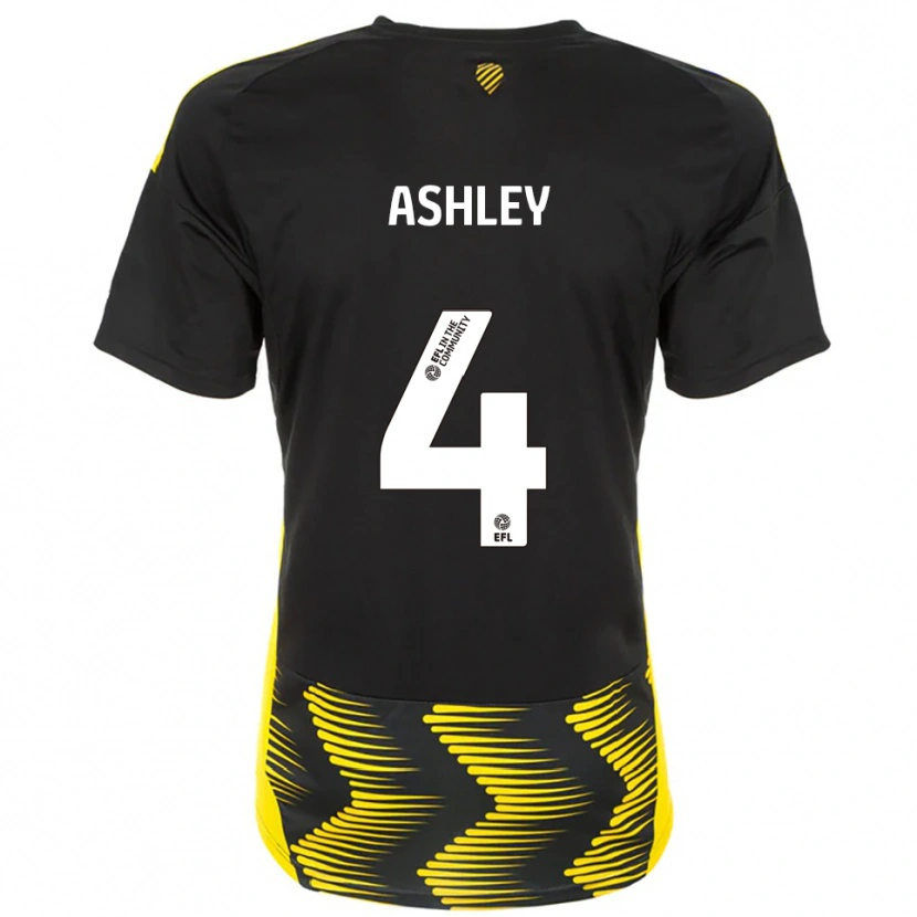 Danxen Kinder Ossama Ashley #4 Schwarz Gelb Auswärtstrikot Trikot 2025/26 T-Shirt