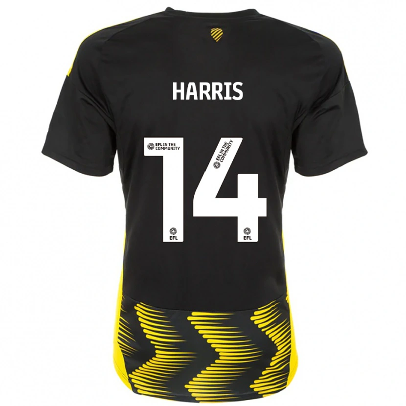 Danxen Kinder Kadeem Harris #14 Schwarz Gelb Auswärtstrikot Trikot 2025/26 T-Shirt