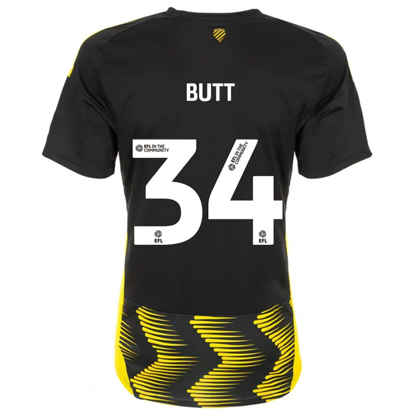 Danxen Kinder Ruben Butt #34 Schwarz Gelb Auswärtstrikot Trikot 2025/26 T-Shirt
