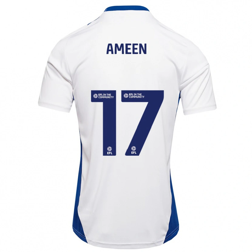 Danxen Kinder Botan Ameen #17 Weiß Blau Auswärtstrikot Trikot 2025/26 T-Shirt
