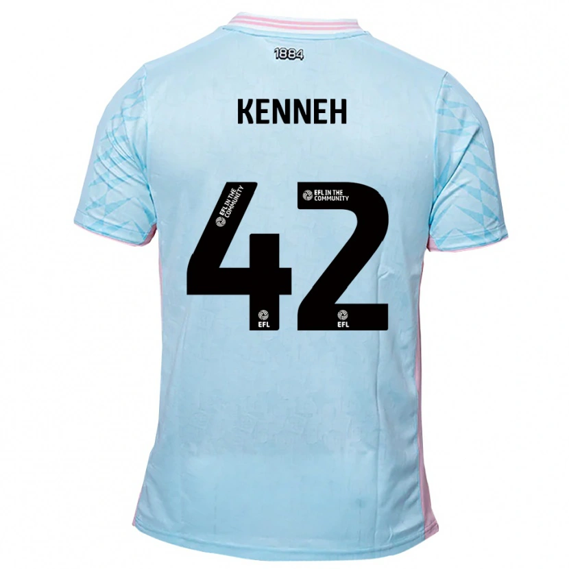 Danxen Kinder Nohan Kenneh #42 Himmelblau Pink Auswärtstrikot Trikot 2025/26 T-Shirt