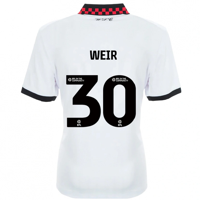 Danxen Kinder Evan Weir #30 Weiß Schwarz Auswärtstrikot Trikot 2025/26 T-Shirt