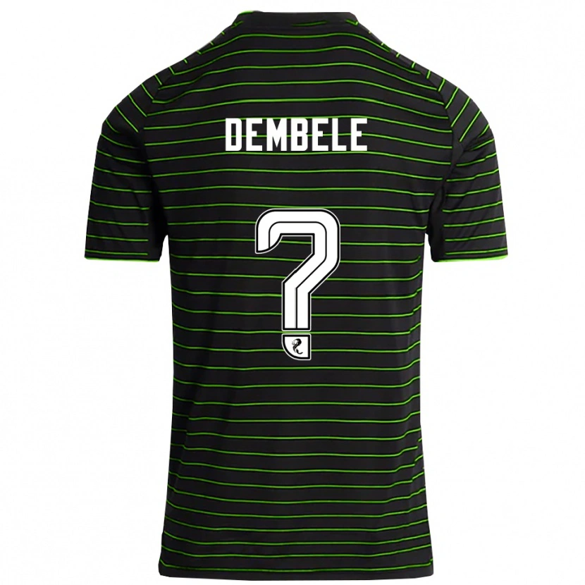 Danxen Kinder Hassan Dembele #0 Schwarz Grün Auswärtstrikot Trikot 2025/26 T-Shirt