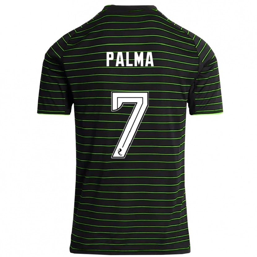 Danxen Kinder Luis Palma #7 Schwarz Grün Auswärtstrikot Trikot 2025/26 T-Shirt