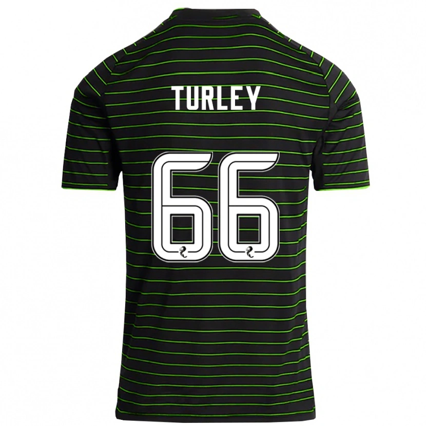 Danxen Kinder Francis Turley #66 Schwarz Grün Auswärtstrikot Trikot 2025/26 T-Shirt