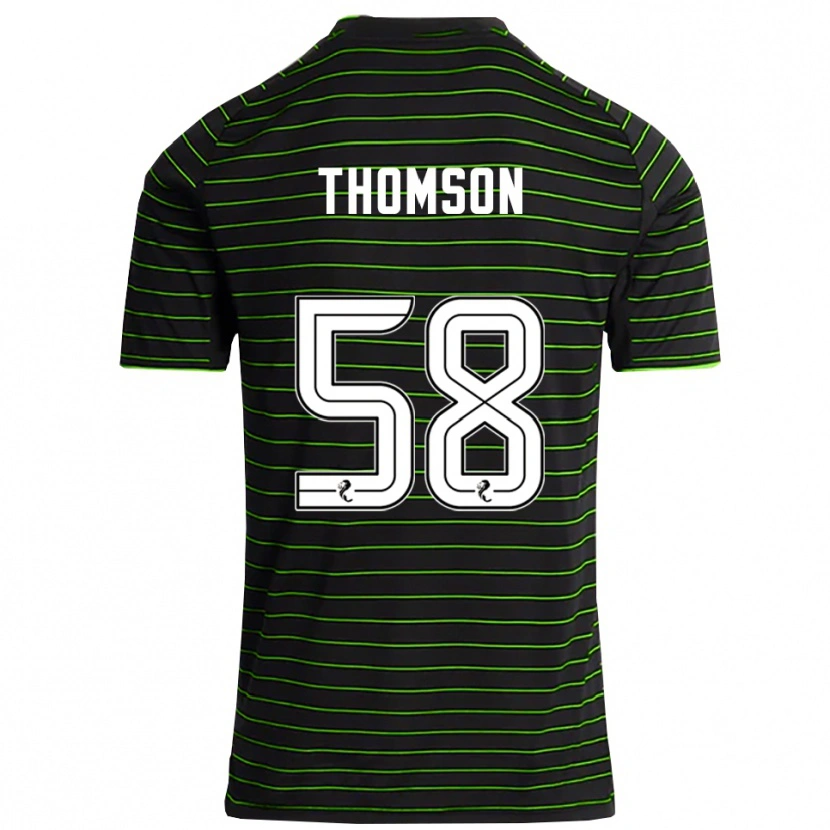 Danxen Kinder Corey Thomson #58 Schwarz Grün Auswärtstrikot Trikot 2025/26 T-Shirt
