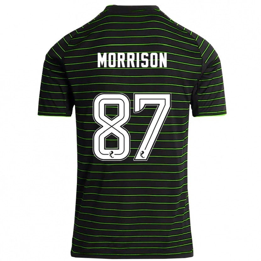 Danxen Kinder Joe Morrison #87 Schwarz Grün Auswärtstrikot Trikot 2025/26 T-Shirt