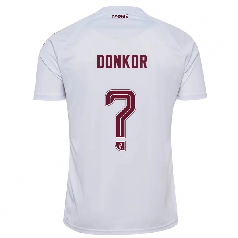 Danxen Kinder Jaedon Donkor #0 Weiß Burgunderrot Auswärtstrikot Trikot 2025/26 T-Shirt