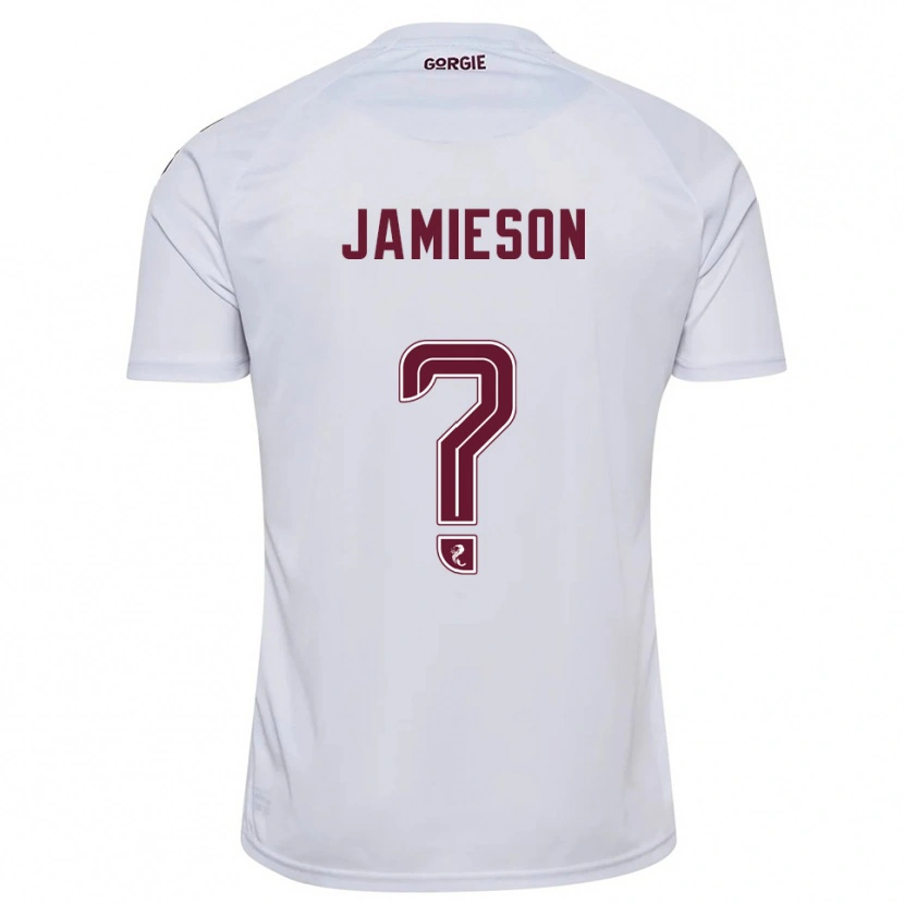 Danxen Kinder Finlay Jamieson #0 Weiß Burgunderrot Auswärtstrikot Trikot 2025/26 T-Shirt