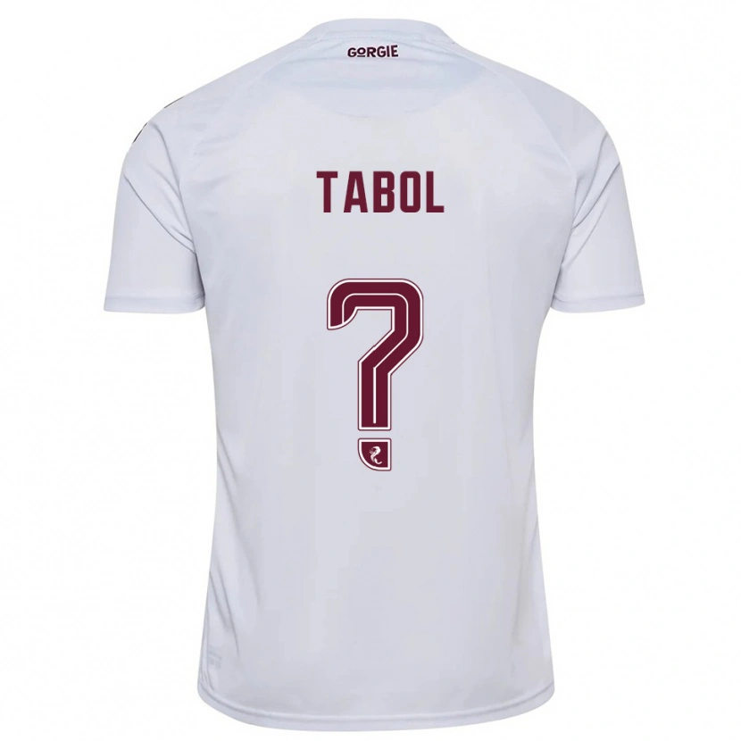 Danxen Kinder Alan Tabol #0 Weiß Burgunderrot Auswärtstrikot Trikot 2025/26 T-Shirt