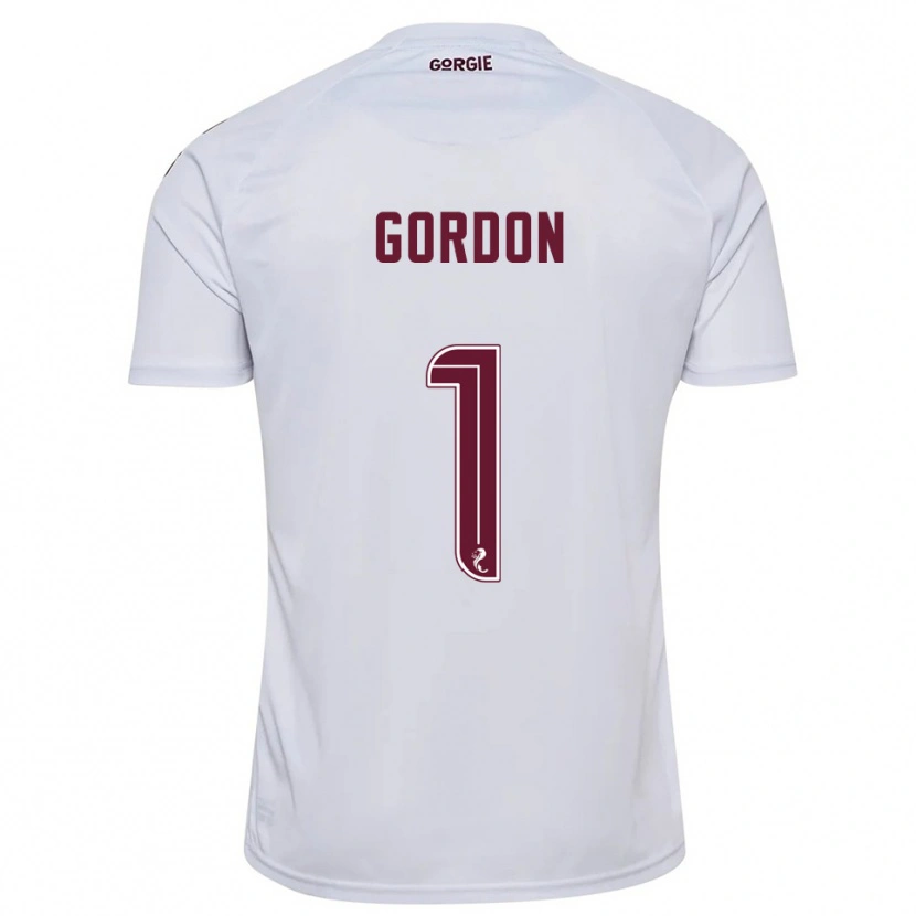 Danxen Kinder Craig Gordon #1 Weiß Burgunderrot Auswärtstrikot Trikot 2025/26 T-Shirt