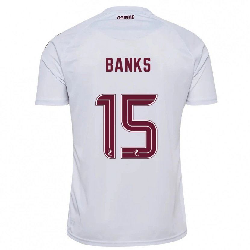 Danxen Kinder Euan Banks #15 Weiß Burgunderrot Auswärtstrikot Trikot 2025/26 T-Shirt