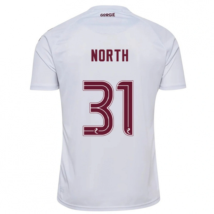 Danxen Kinder Tommy North #31 Weiß Burgunderrot Auswärtstrikot Trikot 2025/26 T-Shirt