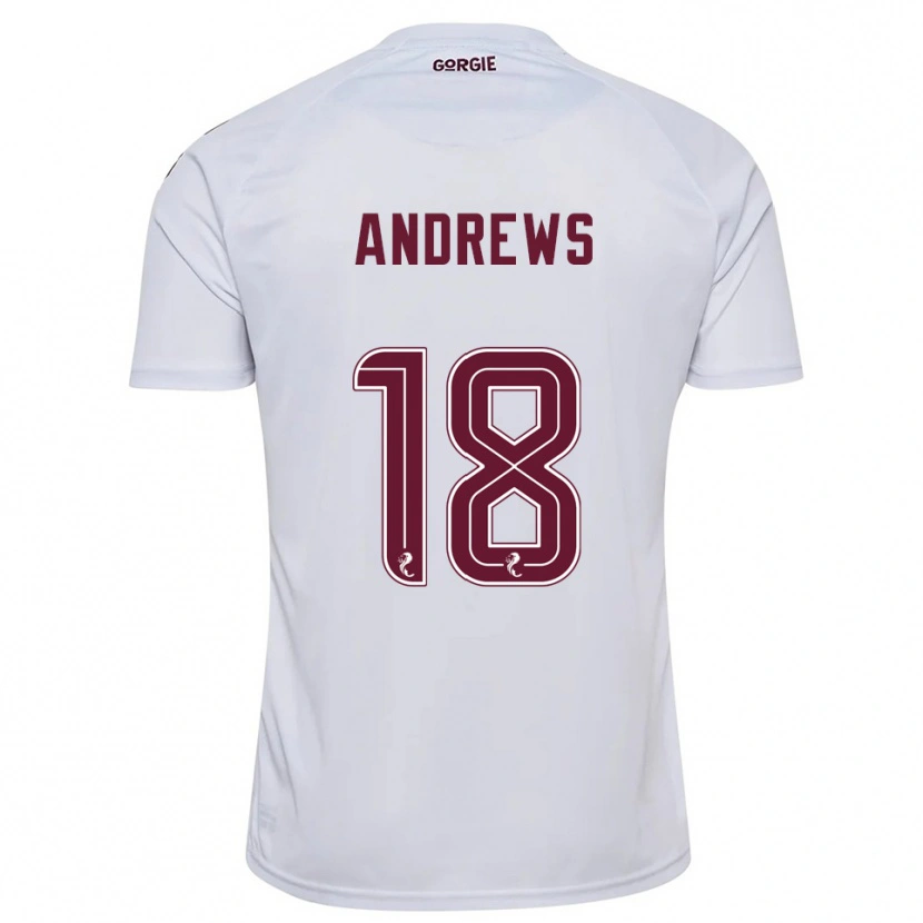 Danxen Kinder Joely Andrews #18 Weiß Burgunderrot Auswärtstrikot Trikot 2025/26 T-Shirt