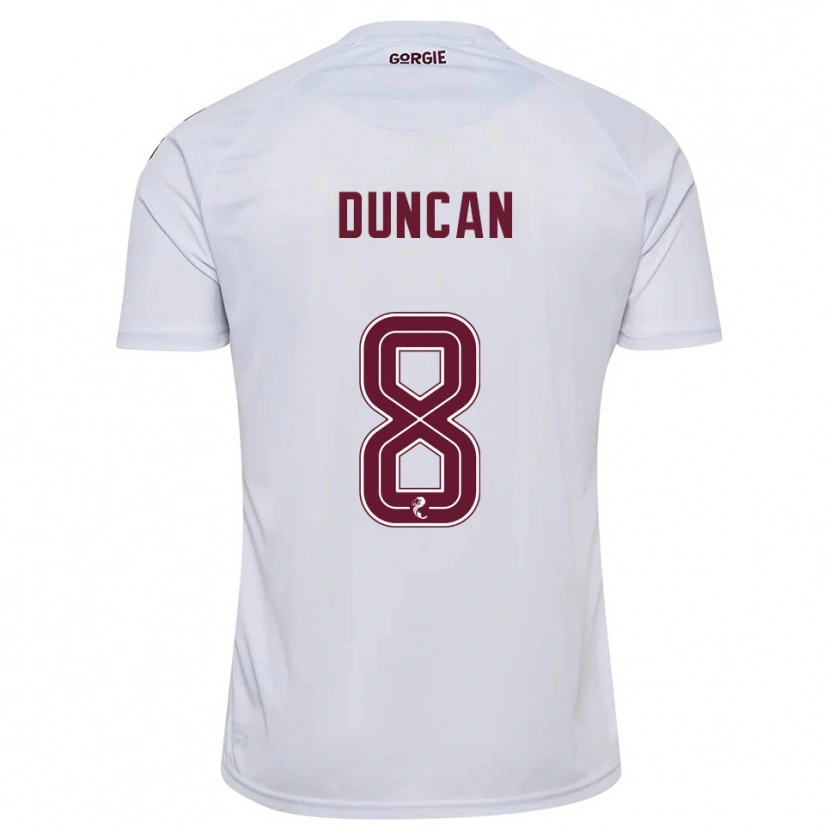 Danxen Kinder Ryan Duncan #8 Weiß Burgunderrot Auswärtstrikot Trikot 2025/26 T-Shirt
