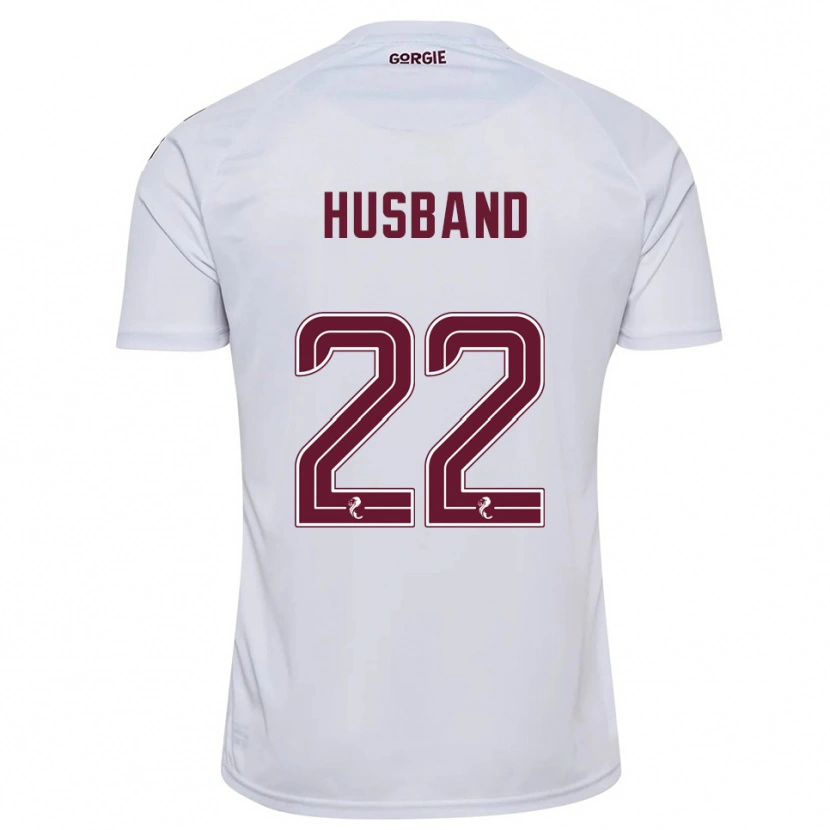 Danxen Kinder Jessica Husband #22 Weiß Burgunderrot Auswärtstrikot Trikot 2025/26 T-Shirt