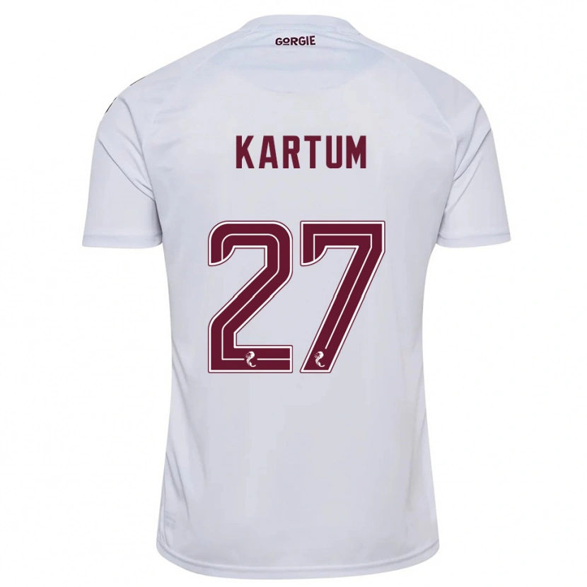 Danxen Kinder Sander Kartum #27 Weiß Burgunderrot Auswärtstrikot Trikot 2025/26 T-Shirt
