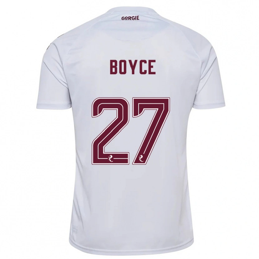 Danxen Kinder Liam Boyce #27 Weiß Burgunderrot Auswärtstrikot Trikot 2025/26 T-Shirt