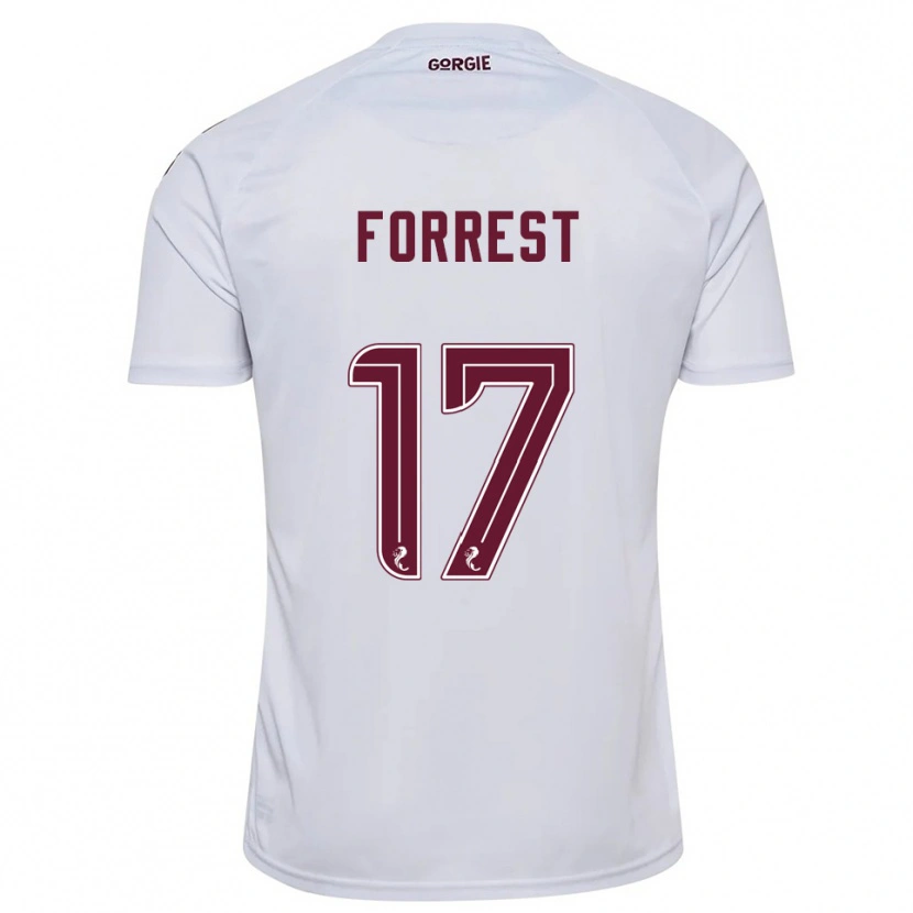 Danxen Kinder Alan Forrest #17 Weiß Burgunderrot Auswärtstrikot Trikot 2025/26 T-Shirt