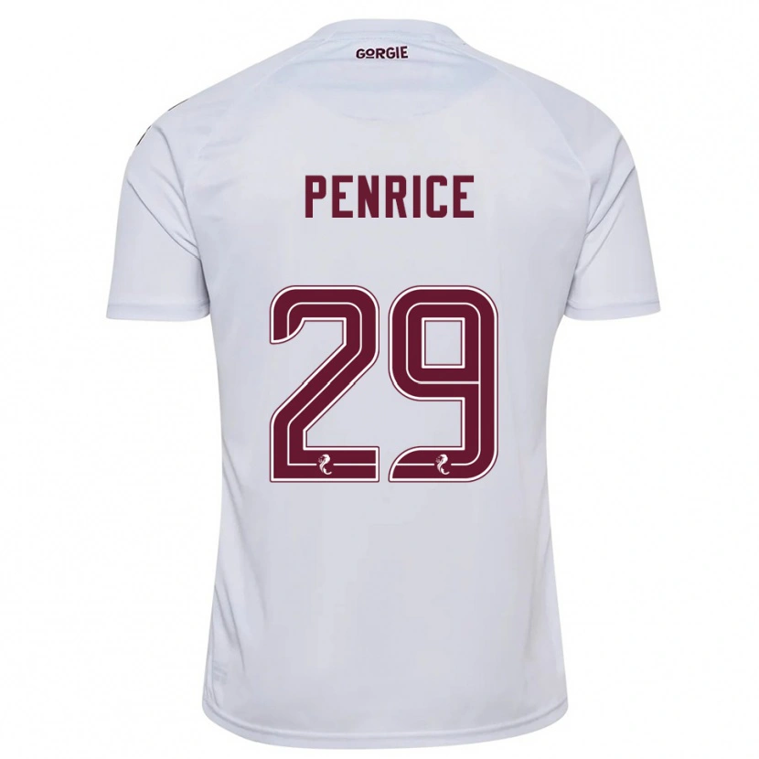 Danxen Kinder James Penrice #29 Weiß Burgunderrot Auswärtstrikot Trikot 2025/26 T-Shirt