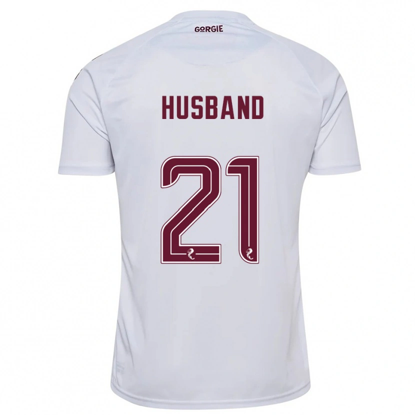 Danxen Kinder Erin Husband #21 Weiß Burgunderrot Auswärtstrikot Trikot 2025/26 T-Shirt