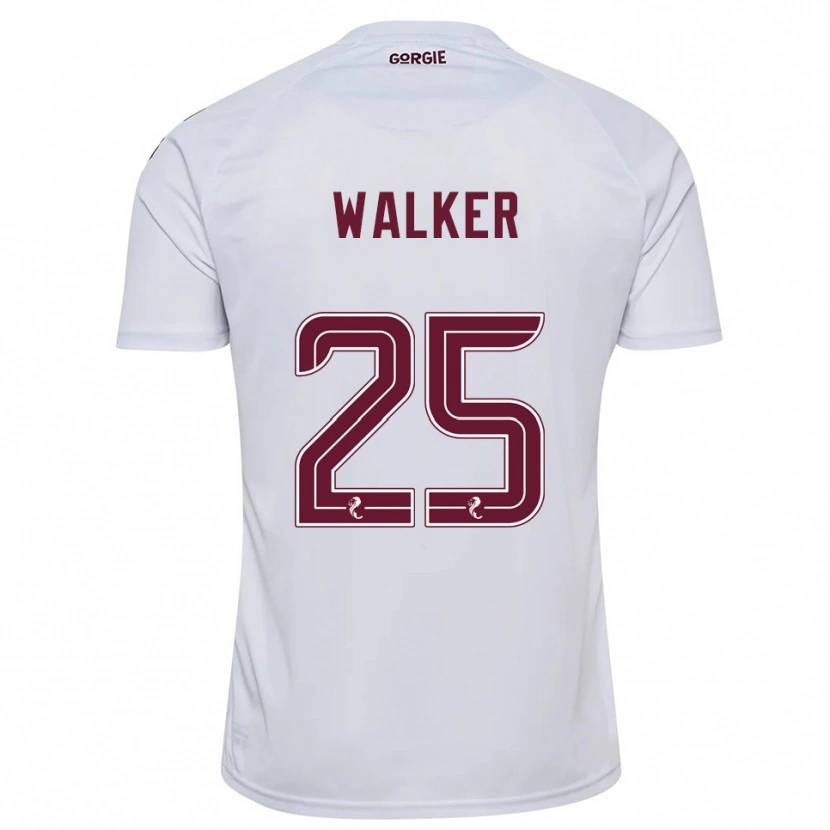 Danxen Kinder Liam Walker #25 Weiß Burgunderrot Auswärtstrikot Trikot 2025/26 T-Shirt