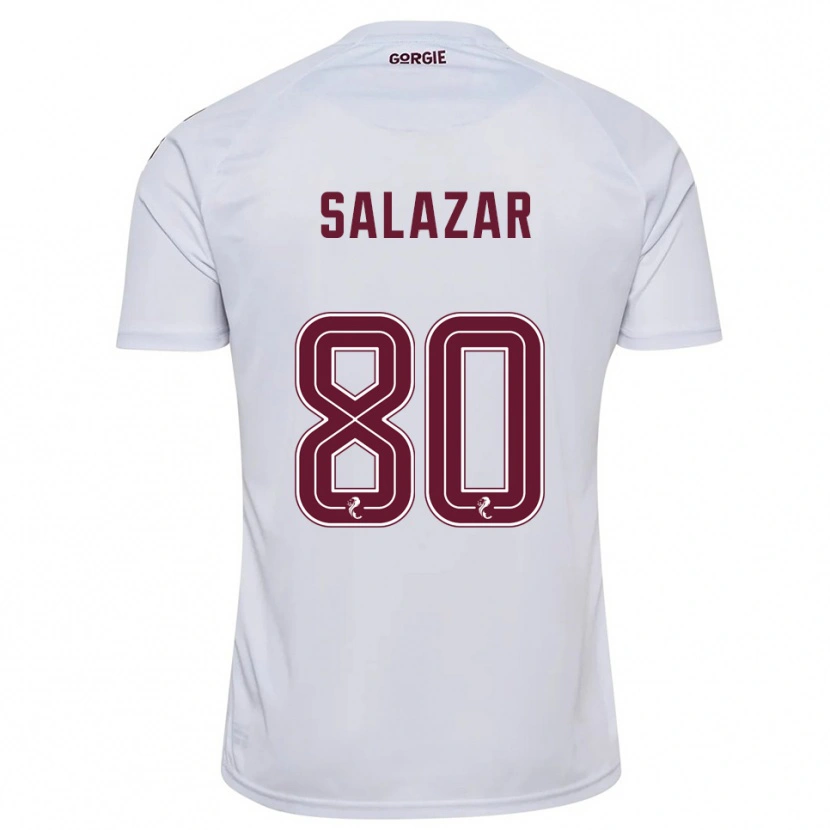 Danxen Kinder Andrés Salazar #80 Weiß Burgunderrot Auswärtstrikot Trikot 2025/26 T-Shirt