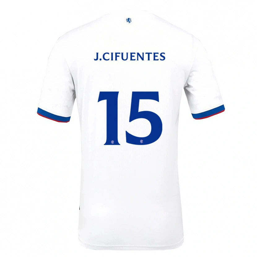 Danxen Kinder José Cifuentes #15 Weiß Rot Blau Auswärtstrikot Trikot 2025/26 T-Shirt