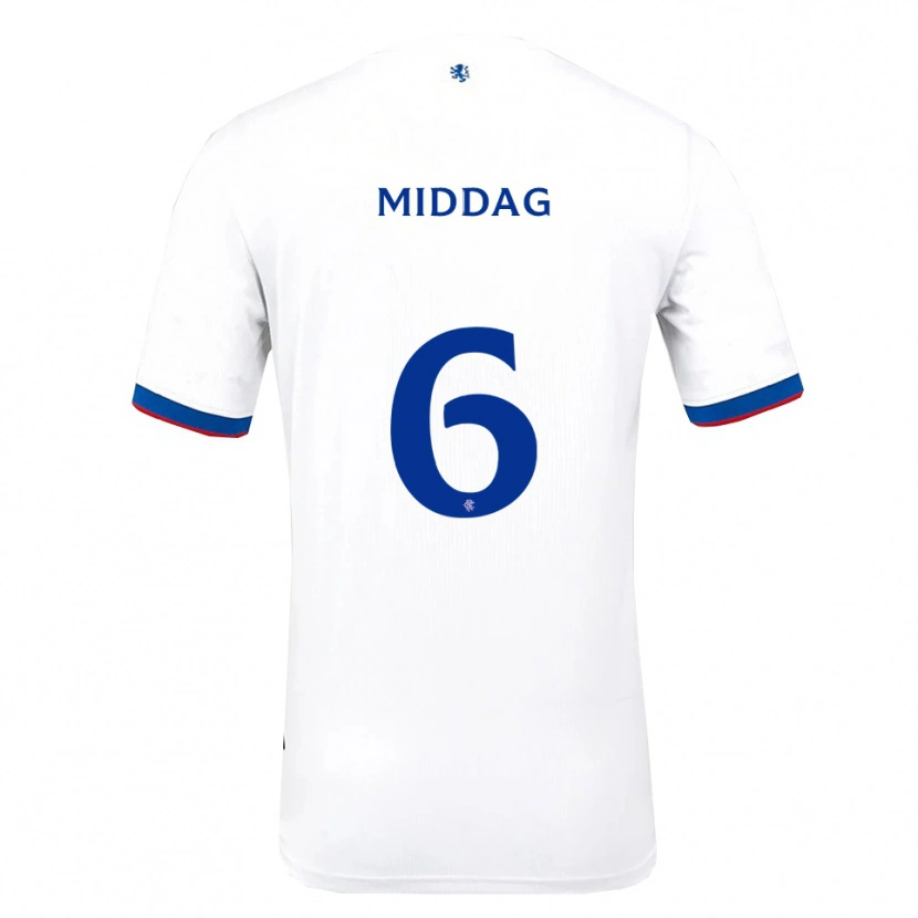 Danxen Kinder Tessel Middag #6 Weiß Rot Blau Auswärtstrikot Trikot 2025/26 T-Shirt