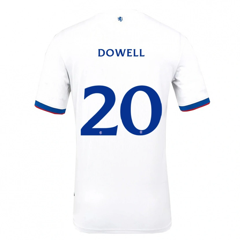 Danxen Kinder Kieran Dowell #20 Weiß Rot Blau Auswärtstrikot Trikot 2025/26 T-Shirt