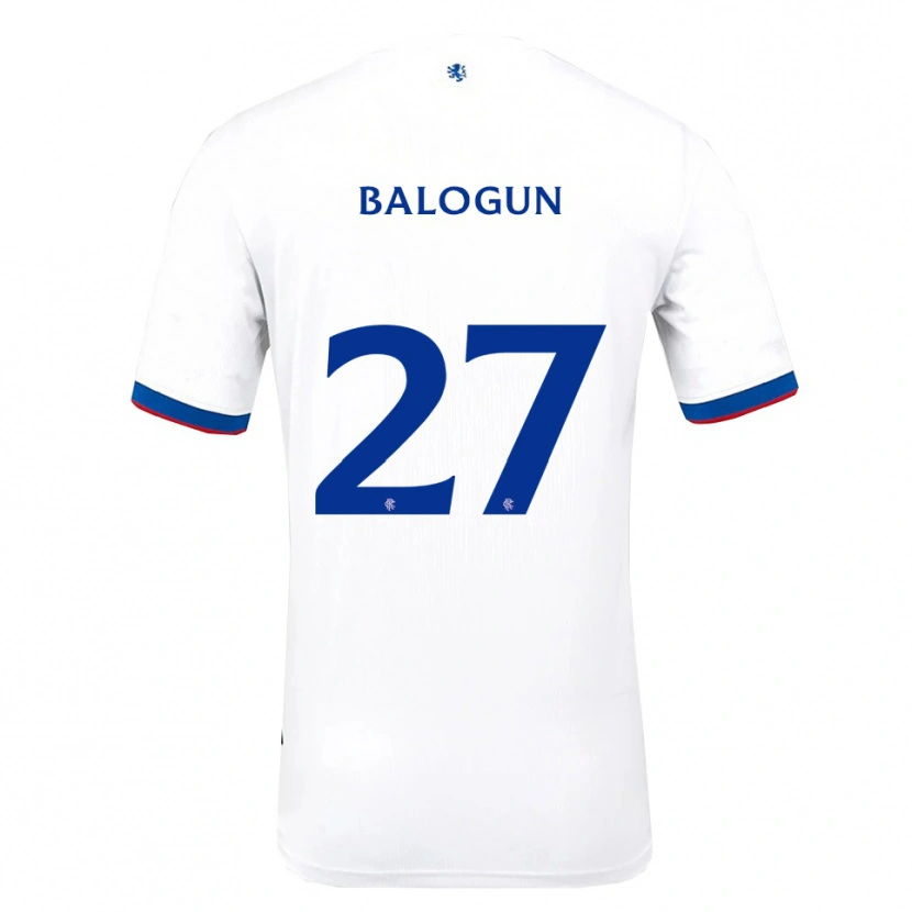 Danxen Kinder Leon Balogun #27 Weiß Rot Blau Auswärtstrikot Trikot 2025/26 T-Shirt