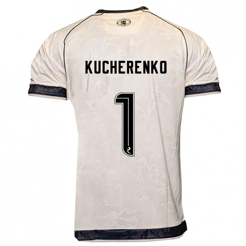 Danxen Kinder Yevgeniy Kucherenko #1 Weiß Schwarz Auswärtstrikot Trikot 2025/26 T-Shirt