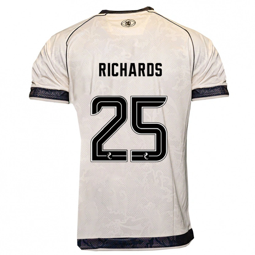 Danxen Kinder Dave Richards #25 Weiß Schwarz Auswärtstrikot Trikot 2025/26 T-Shirt
