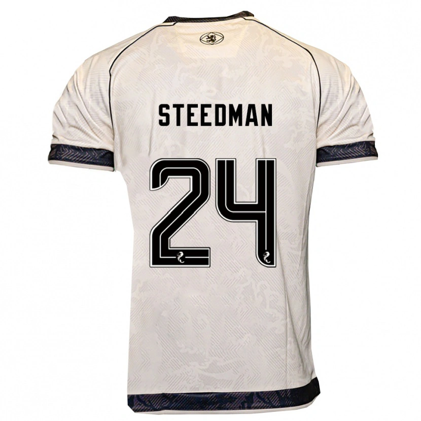 Danxen Kinder Laura Steedman #24 Weiß Schwarz Auswärtstrikot Trikot 2025/26 T-Shirt