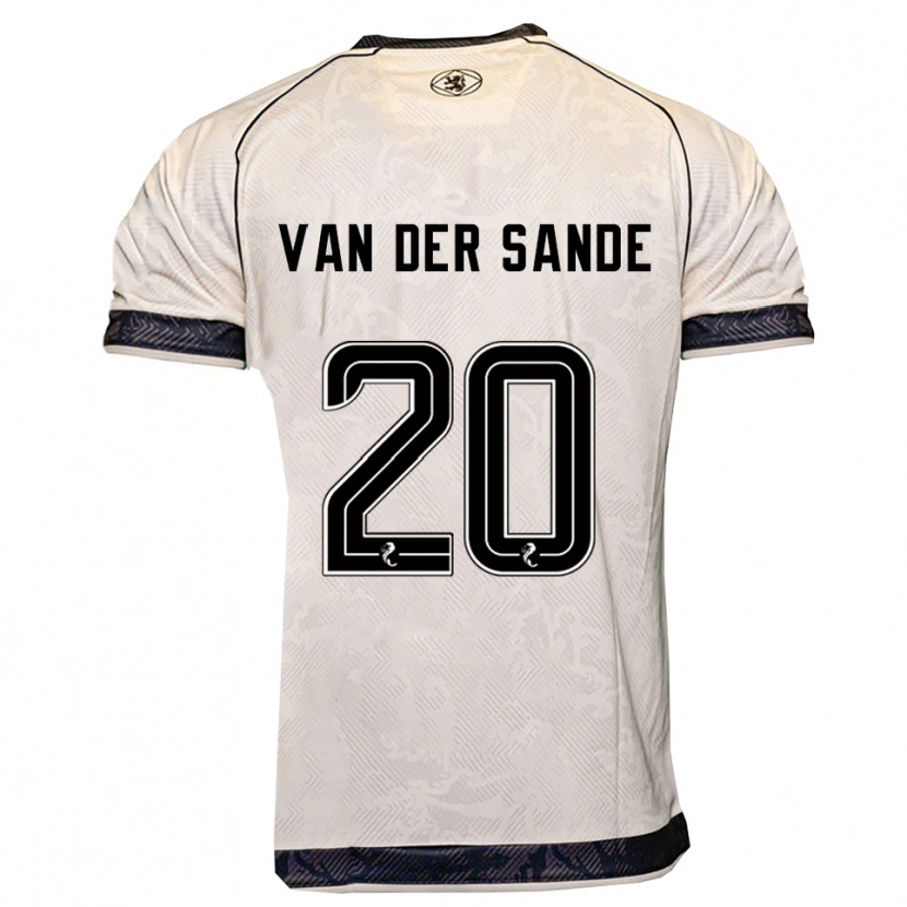 Danxen Kinder Jort Van Der Sande #20 Weiß Schwarz Auswärtstrikot Trikot 2025/26 T-Shirt
