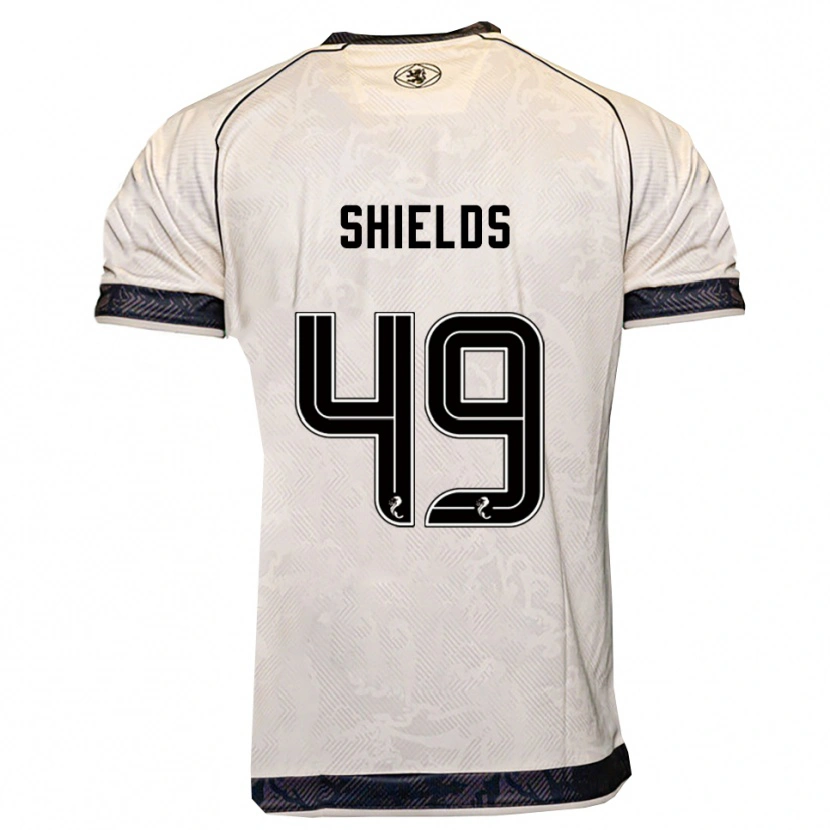 Danxen Kinder Conal Shields #49 Weiß Schwarz Auswärtstrikot Trikot 2025/26 T-Shirt