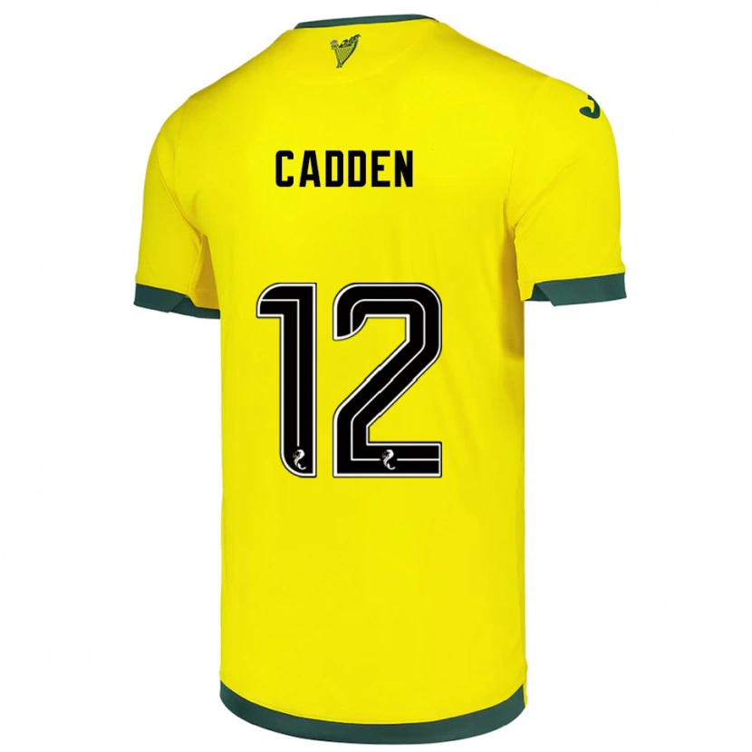 Danxen Kinder Chris Cadden #12 Gelb Grün Auswärtstrikot Trikot 2025/26 T-Shirt