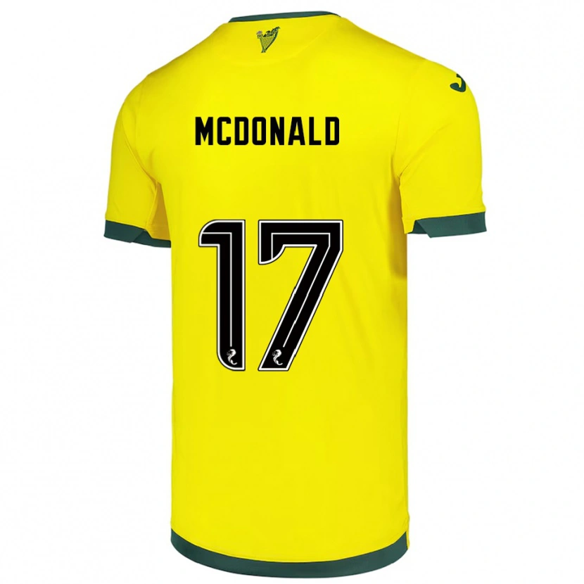 Danxen Kinder Josh Mcdonald #17 Gelb Grün Auswärtstrikot Trikot 2025/26 T-Shirt