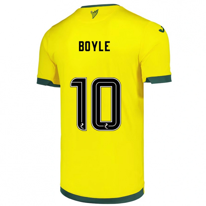 Danxen Kinder Martin Boyle #10 Gelb Grün Auswärtstrikot Trikot 2025/26 T-Shirt