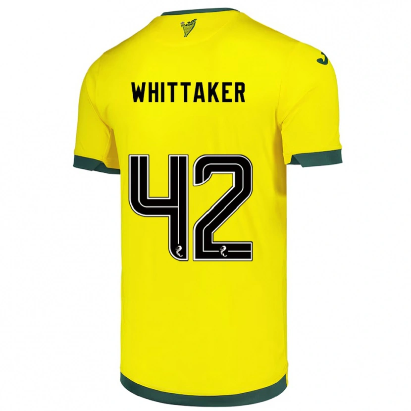 Danxen Kinder Rory Whittaker #42 Gelb Grün Auswärtstrikot Trikot 2025/26 T-Shirt