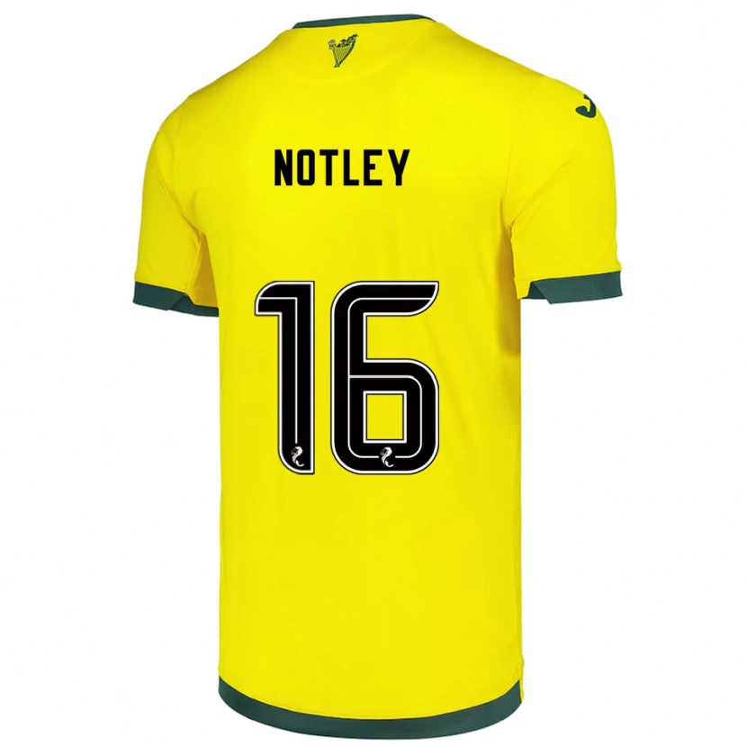 Danxen Kinder Ellis Notley #16 Gelb Grün Auswärtstrikot Trikot 2025/26 T-Shirt