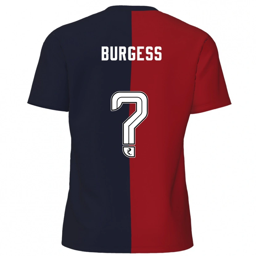Danxen Kinder Logan Burgess #0 Rot Marine Auswärtstrikot Trikot 2025/26 T-Shirt