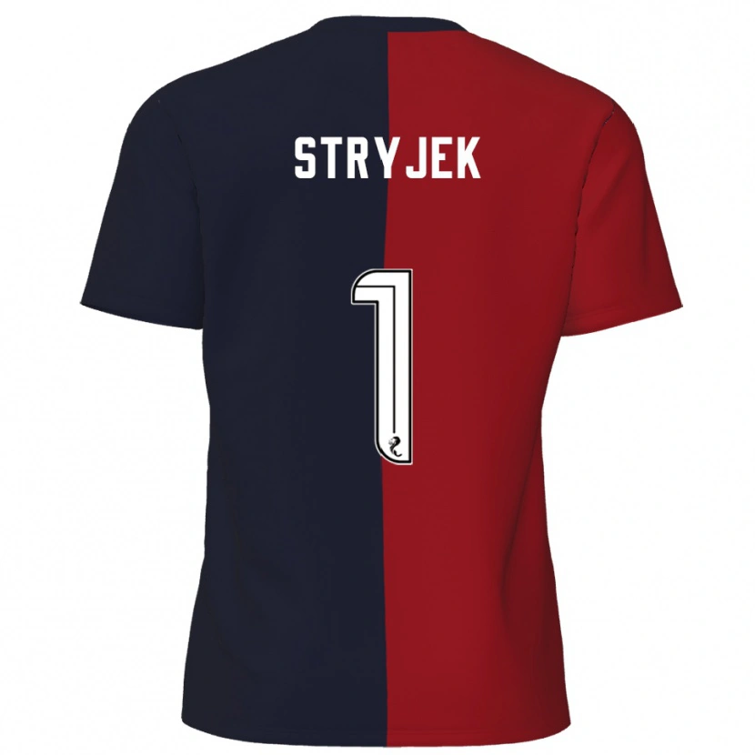Danxen Kinder Maksymilian Stryjek #1 Rot Marine Auswärtstrikot Trikot 2025/26 T-Shirt