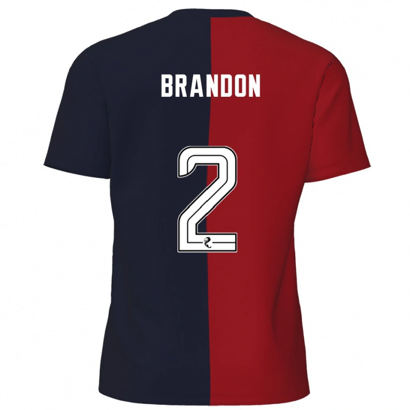 Danxen Kinder Jamie Brandon #2 Rot Marine Auswärtstrikot Trikot 2025/26 T-Shirt