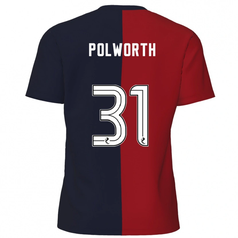 Danxen Kinder Liam Polworth #31 Rot Marine Auswärtstrikot Trikot 2025/26 T-Shirt