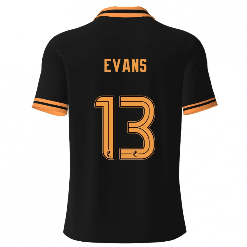 Danxen Kinder Lauren Evans #13 Schwarz Gelb Auswärtstrikot Trikot 2025/26 T-Shirt