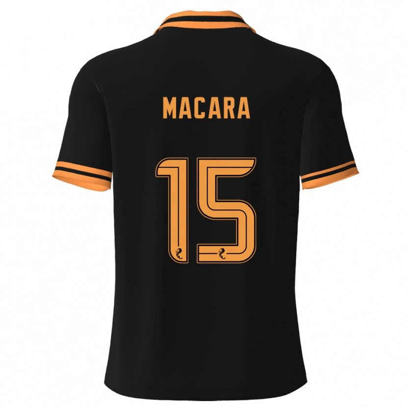 Danxen Kinder Elise Macara #15 Schwarz Gelb Auswärtstrikot Trikot 2025/26 T-Shirt