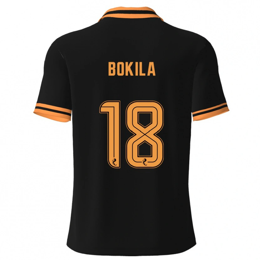 Danxen Kinder Jeremy Bokila #18 Schwarz Gelb Auswärtstrikot Trikot 2025/26 T-Shirt