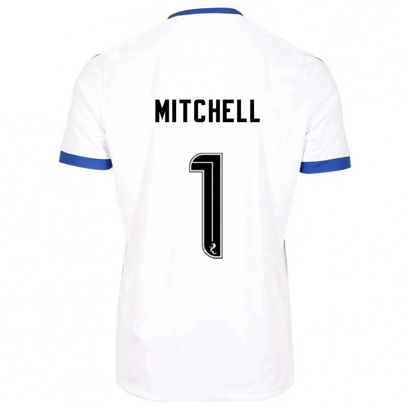 Danxen Kinder Ellie Mitchell #1 Weiß Blau Auswärtstrikot Trikot 2025/26 T-Shirt