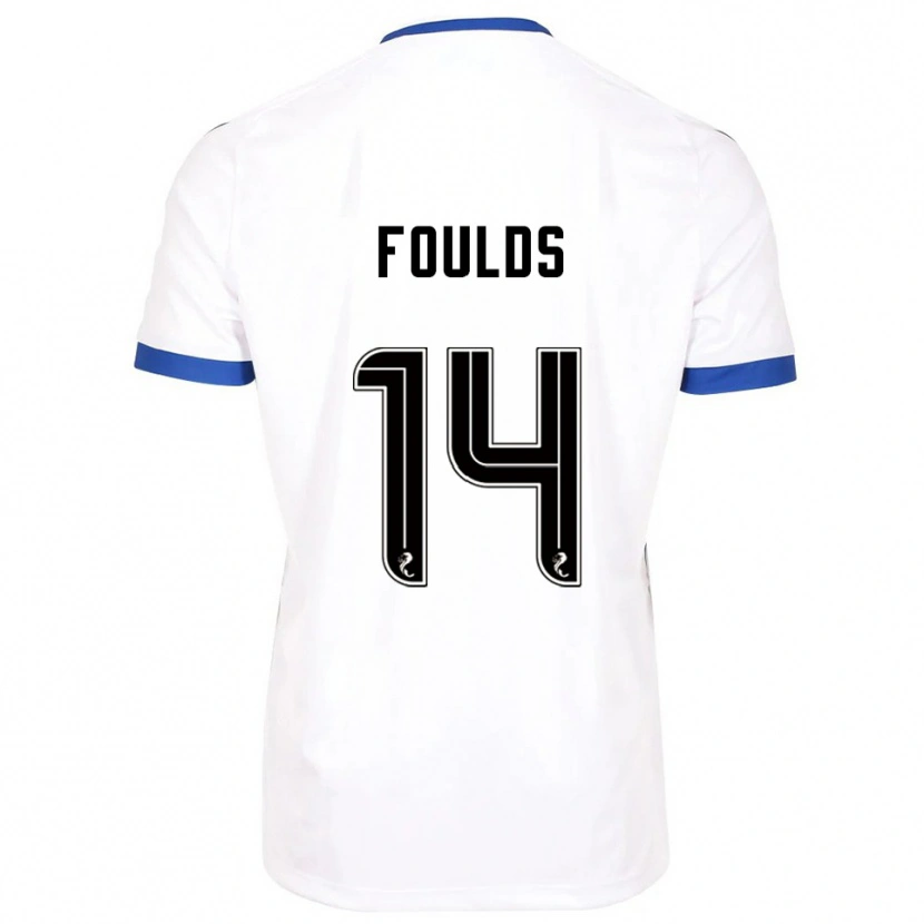 Danxen Kinder Matty Foulds #14 Weiß Blau Auswärtstrikot Trikot 2025/26 T-Shirt